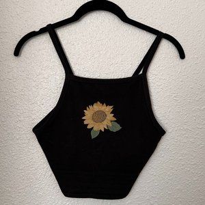 Sunflower Square Neck Crop Top